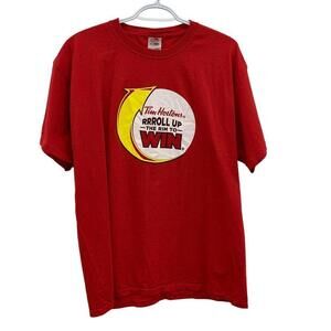 Tim Hortons Adult Unisex Roll Up The Rim To Win Red Short Sleeve T Shirt Size XL